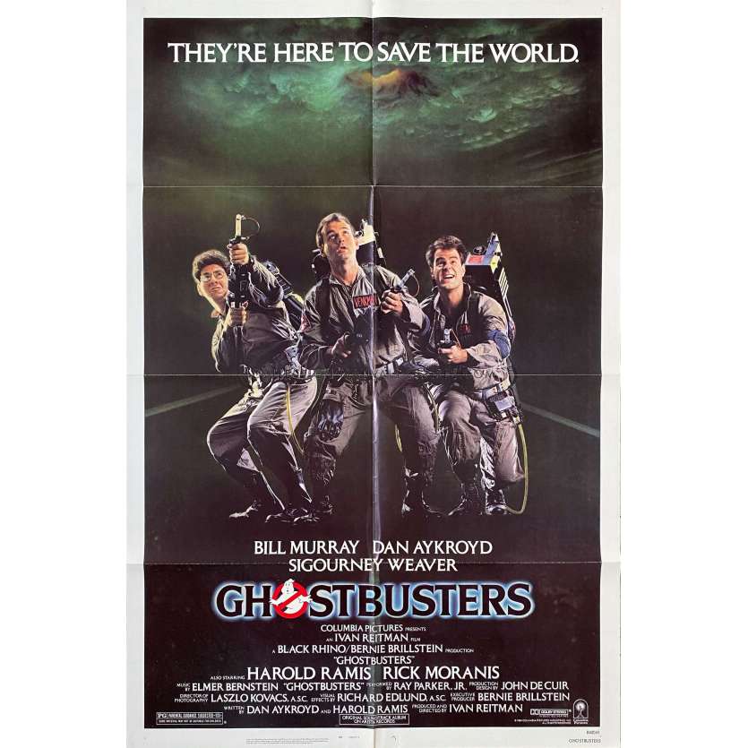 GHOSTBUSTERS U.S Movie Poster- 27x41 in. - 1984 - Ivan Reitman, Bill Murray