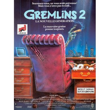 GREMLINS 2 Affiche de film- 40x54 cm. - 1990 - Zach Galligan, Joe Dante