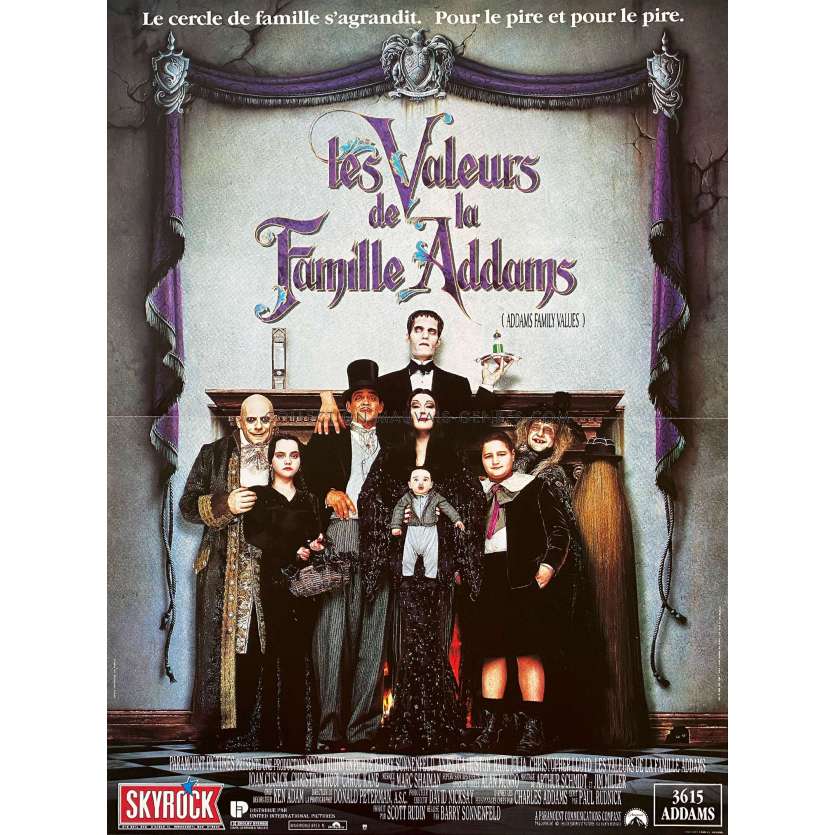 LES VALEURS DE LA FAMILLE ADDAMS Affiche de film- 40x54 cm. - 1991 - Christina Ricci, Barry Sonnefeld