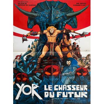 YOR THE HUNTER FROM THE FUTURE French Movie Poster- 23x32 in. - 1983 - Antonio Margheriti, Reb Brown