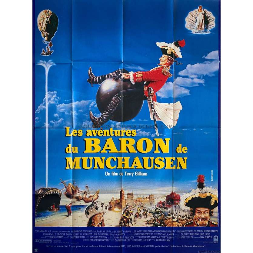 LES AVENTURES DU BARON DE MUNCHAUSEN Affiche de film- 120x160 cm. - 1988 - John Neville, Terry Gilliam