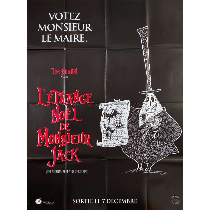 L'ETRANGE NOEL DE MONSIEUR JACK Affiche de film Modèle Maire - 120x160 cm. - 1993 - Danny Elfman, Tim Burton