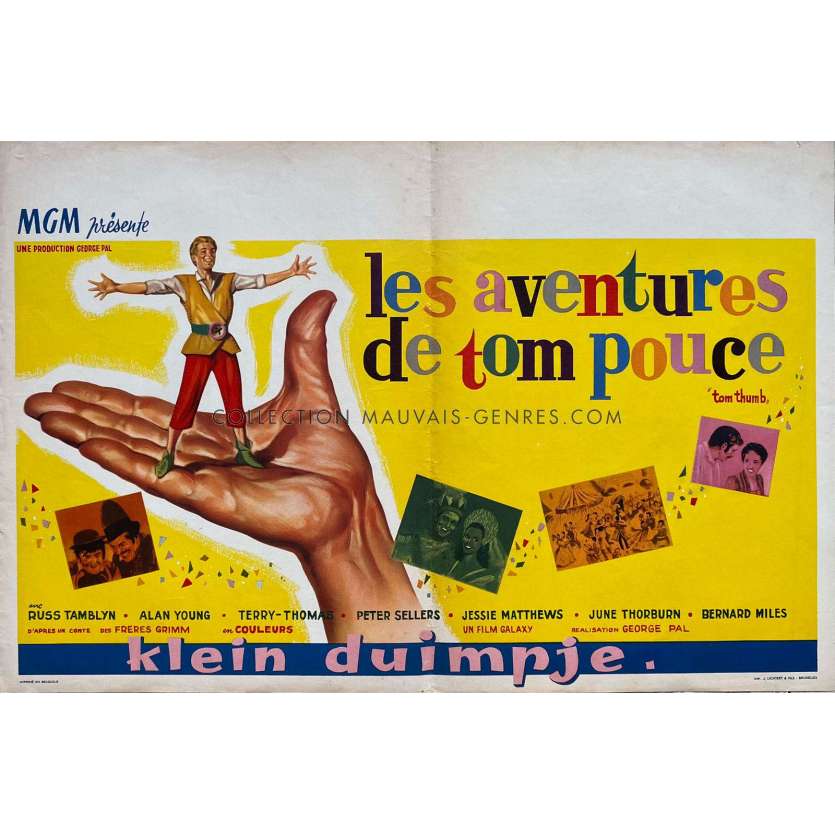 LES AVENTURES DE TOM POUCE Affiche de film- 35x55 cm. - 1958 - Russ Tamblyn, George Pal