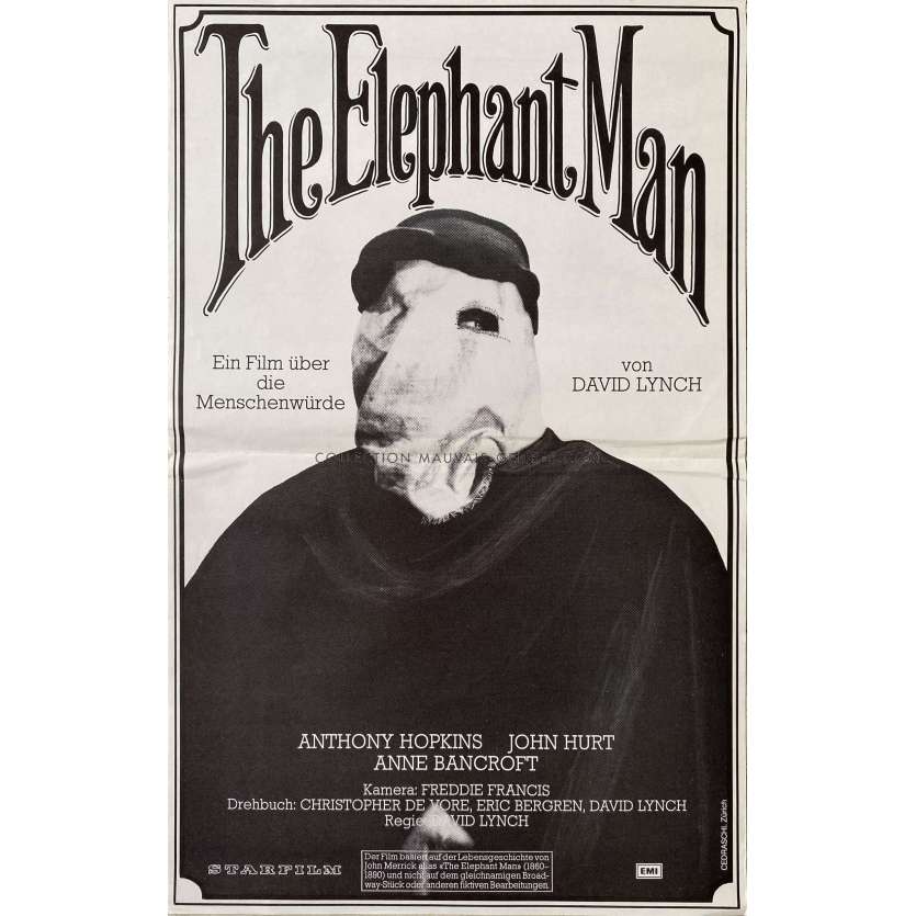 ELEPHANT MAN Affiche de film - 40x62cm env. - 1980 - John Hurt, David Lynch