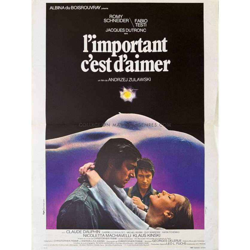 L'IMPORTANT C'EST D'AIMER Affiche de film- 40x54 cm. - 1975 - Romy Schneider, Andrzej Zulawski