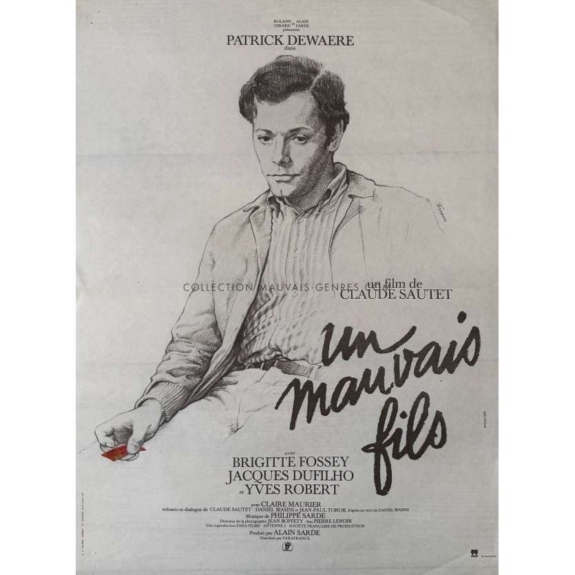 UN MAUVAIS FILS Affiche de film- 40x54 cm. - 1980 - Patrick Dewaere, Claude Sautet