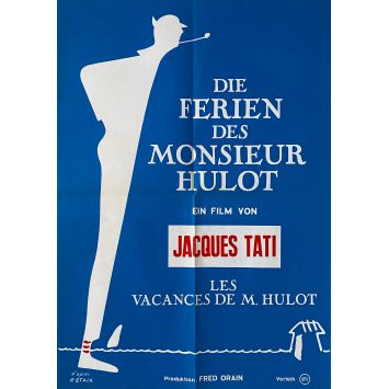 MONSIEUR HULOT'S HOLYDAY Swiss Movie Poster 22x32 in approx. - 20x28 in. - 1953/R1970 - Jacques Tati, Nathalie Pascaud