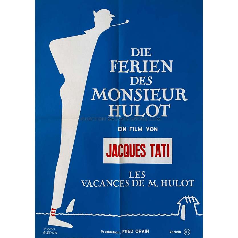 LES VACANCES DE MONSIEUR HULOT Affiche de film 56x80cm approx. - 50x70 cm. - 1953/R1970 - Nathalie Pascaud, Jacques Tati