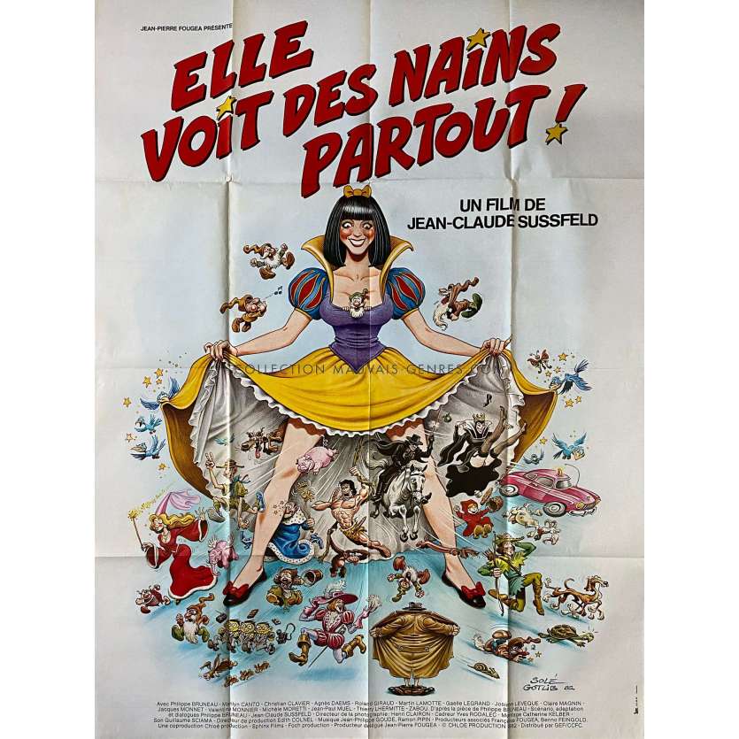 ELLE VOIT DES NAINS PARTOUT French Movie Poster- 47x63 in. - 1982 - Jean-Claude Sussfeld, Zabou Breitman