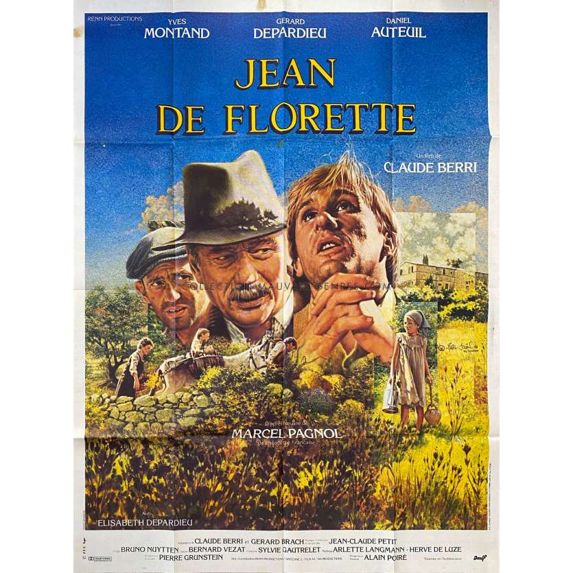 JEAN DE FLORETTE Affiche de film- 120x160 cm. - 1986 - Yves Montand, Claude Berri