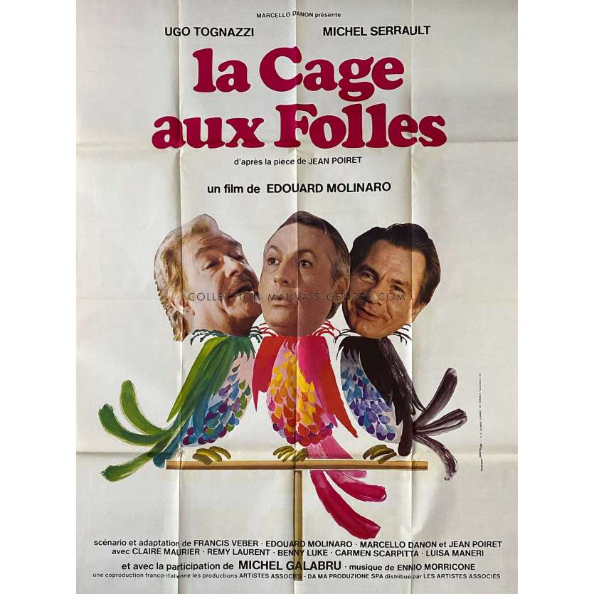 BIRDCAGE French Movie Poster- 47x63 in. - 1978 - Edouard Molinaro, Michel Serrault