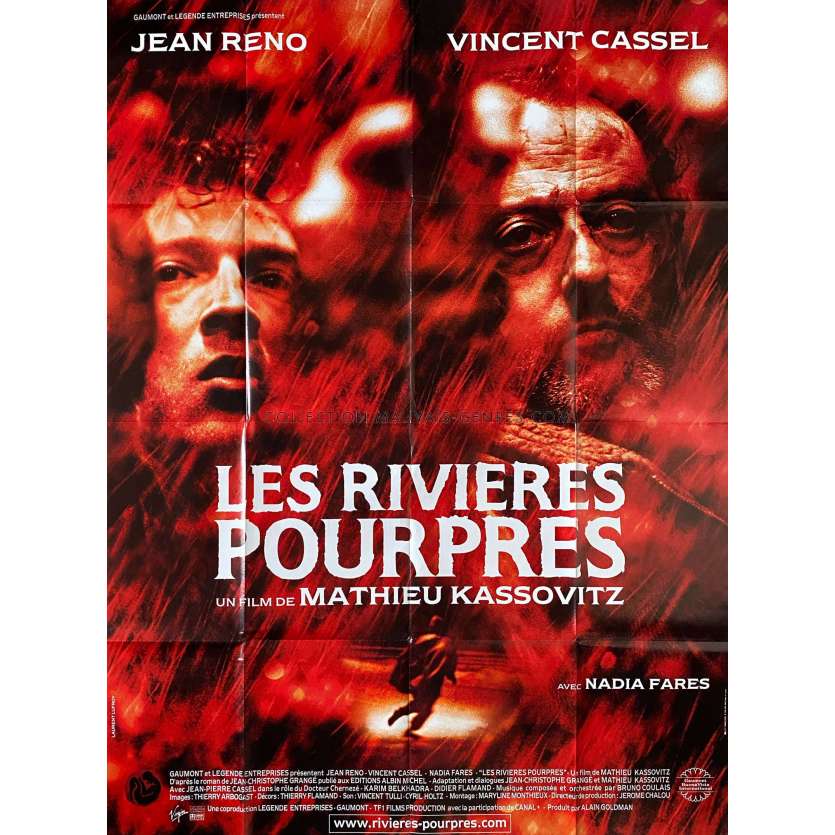 LES RIVIERES POURPRES Affiche de film- 120x160 cm. - 2000 - Jean Reno, Mathieu Kassovitz