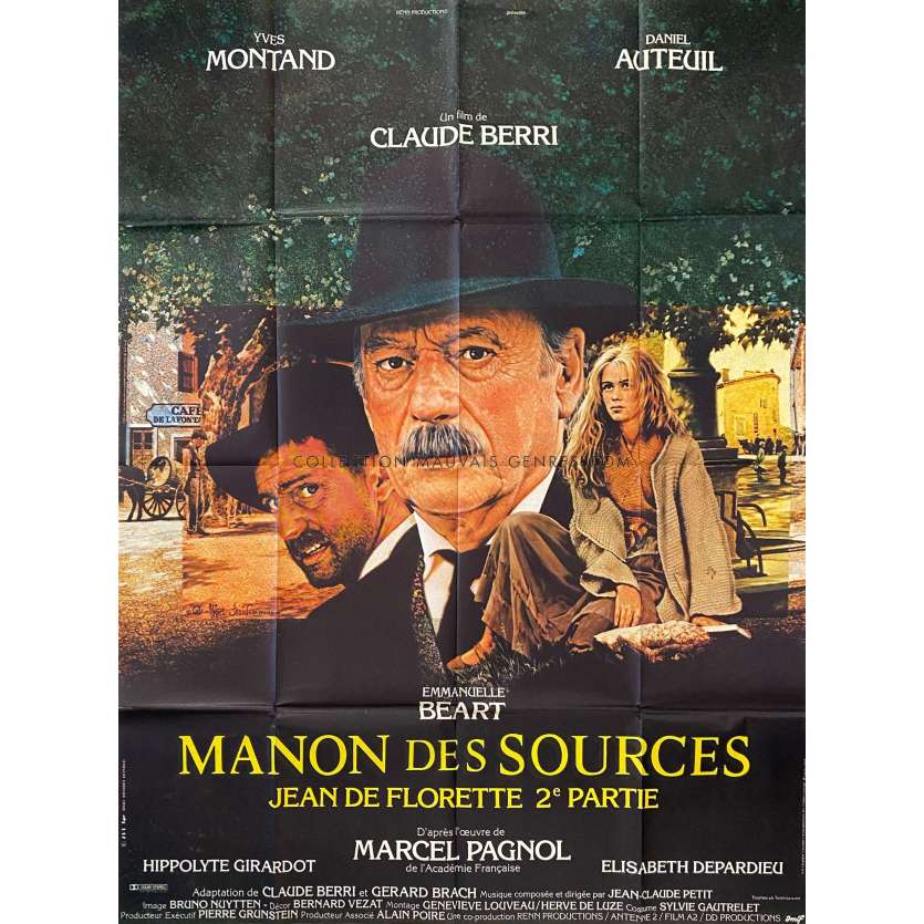 MANON DES SOURCES Affiche de film- 120x160 cm. - 1986 - Yves Montand, Claude Berri