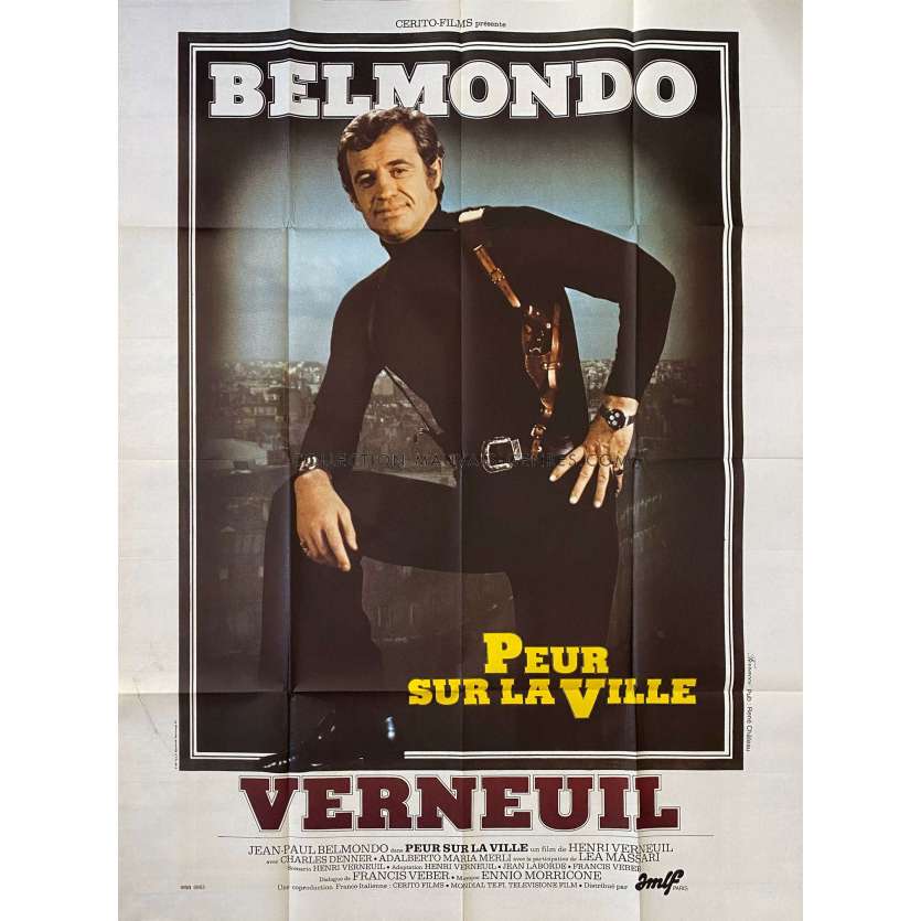 PEUR SUR LA VILLE Affiche de film- 120x160 cm. - 1975 - Jean-Paul Belmondo, Henri Verneuil