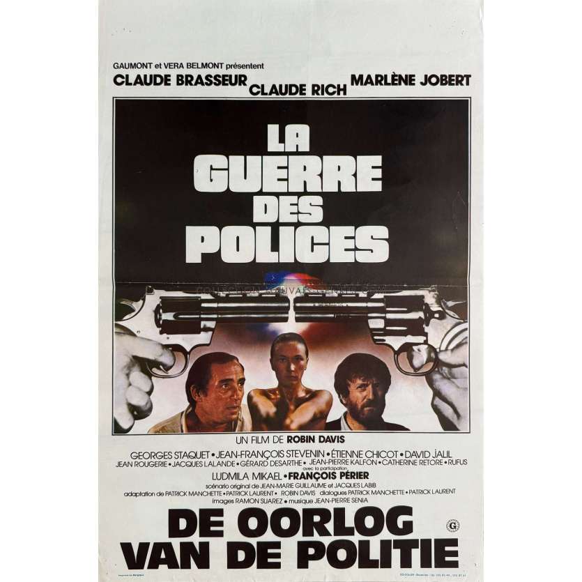 LA GUERRE DES POLICES Belgian Movie Poster- 14x21 in. - 1979 - Robin Davis, Claude Brasseur