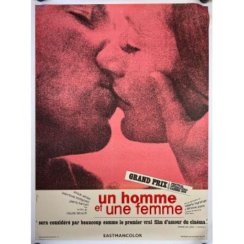 MAN & A WOMAN French Linen Movie Poster- 47x63 in. - 1966 - Claude Lelouch, Anouk Aimée