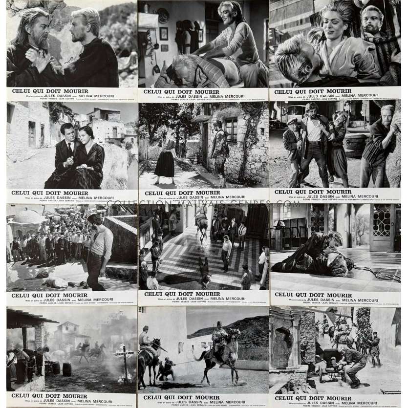 CELUI QUI DOIT MOURIR Photos de film x12 - 22x28 cm. - 1957 - Jean Servais, Jules Dassin