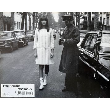 MASCULINE FEMININE French Lobby Card N03 - A - 9x12 in. - 1966 - Jean-Luc Godard, Brigitte Bardot