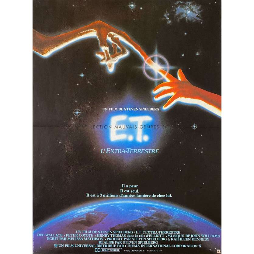 E.T. L'EXTRA-TERRESTRE Affiche de cinéma 1ere sortie. - 40x54 cm. - 1982 - Dee Wallace, Steven Spielberg