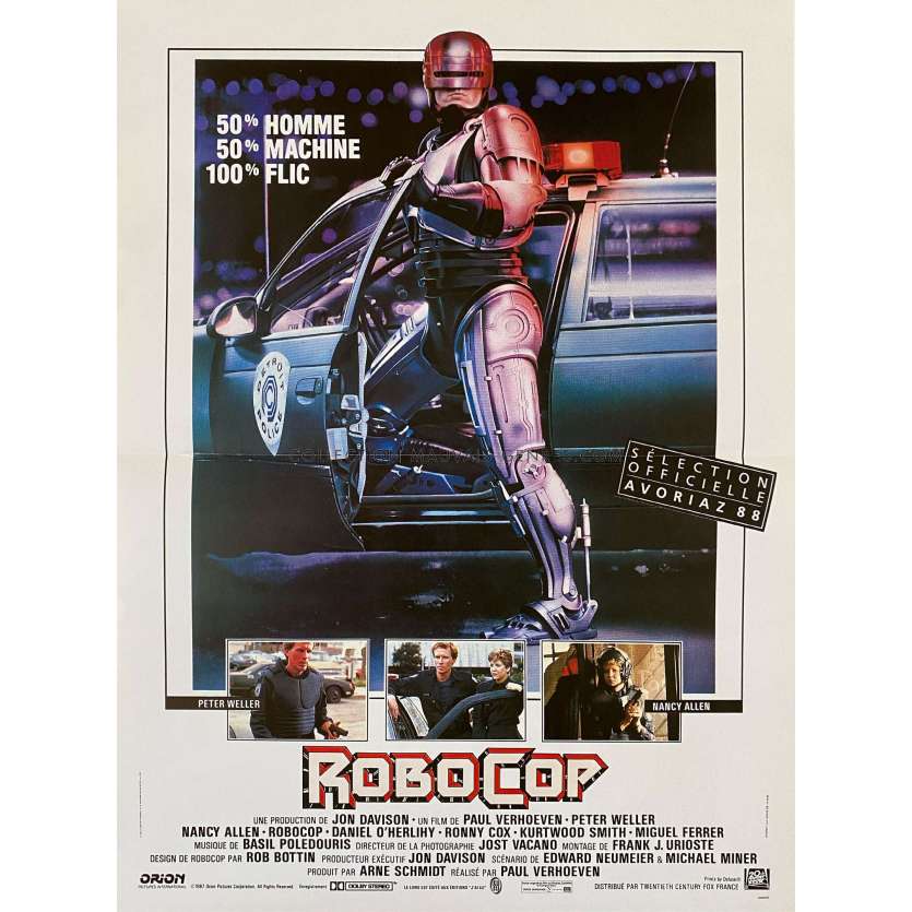 ROBOCOP Affiche de cinéma- 40x54 cm. - 1986 - Nancy Allen, Paul Verhoeven