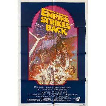 STAR WARS - L'EMPIRE CONTRE ATTAQUE Affiche de cinéma- 69x104 cm. - 1980/R1982 - Harrison Ford, George Lucas