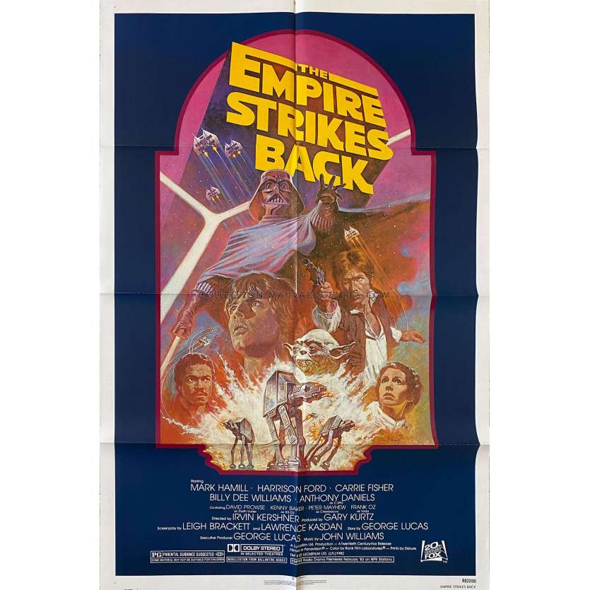 STAR WARS - L'EMPIRE CONTRE ATTAQUE Affiche de cinéma- 69x104 cm. - 1980/R1982 - Harrison Ford, George Lucas