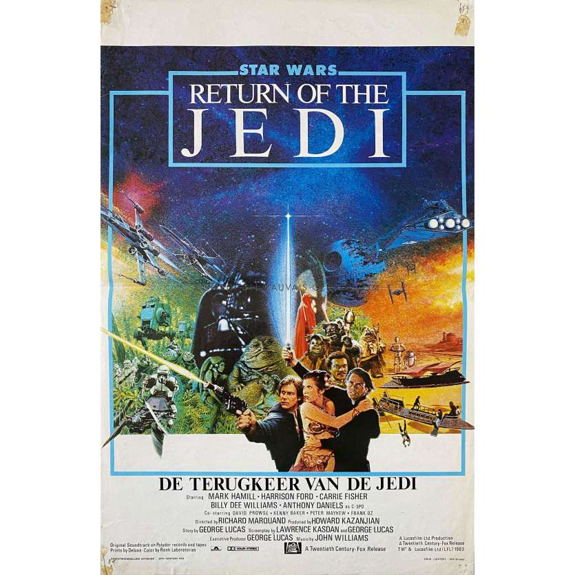 STAR WARS - THE RETURN OF THE JEDI Belgian Movie Poster- 14x21 in. - 1983 - Richard Marquand, Harrison Ford