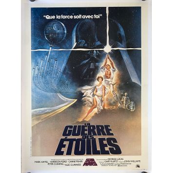 STAR WARS - A NEW HOPE French Linen Movie Poster 1st Rel.- 47x63 in. - 1977 - George Lucas, Harrison Ford