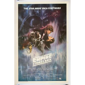 STAR WARS - L'EMPIRE CONTRE ATTAQUE Affiche de film entoilée- 69x104 cm. - 1980 - Harrison Ford, George Lucas