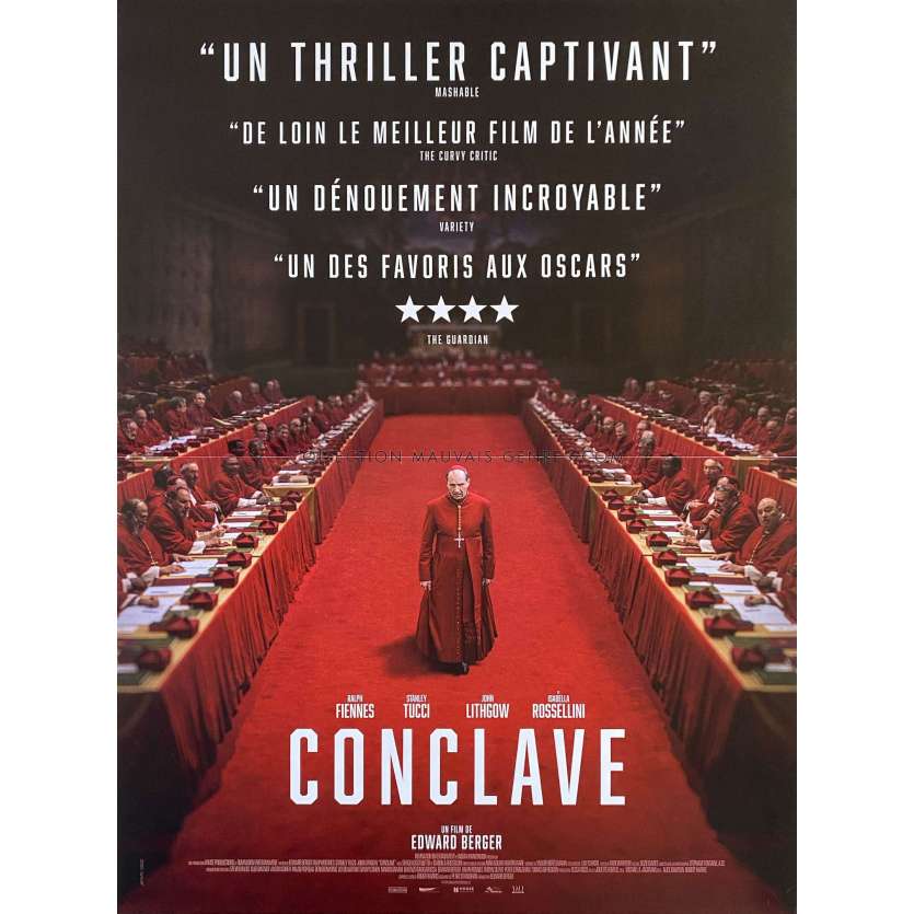 CONCLAVE Affiche de cinéma- 40x54 cm. - 2024 - Ralph Fiennes, Edward Berger