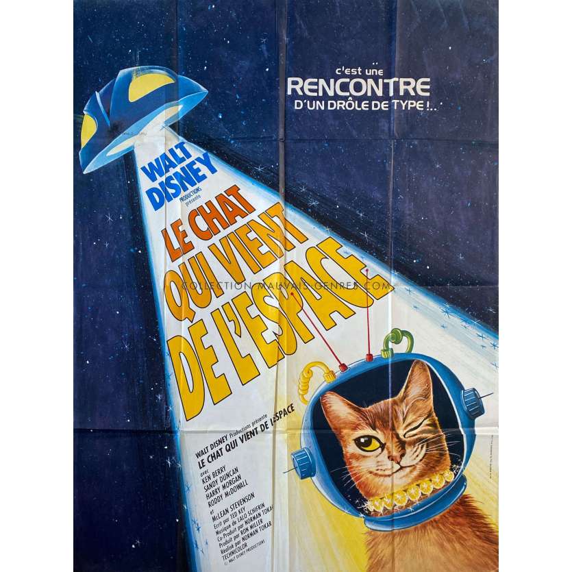 LE CHAT QUI VIENT DE L'ESPACE Affiche de cinéma- 120x160 cm. - 1978 - Ken Berry, Norman Tokar