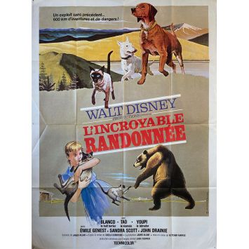 THE INCREDIBLE JOURNEY French Movie Poster- 47x63 in. - 1963 - Walt Disney, Emile Genest