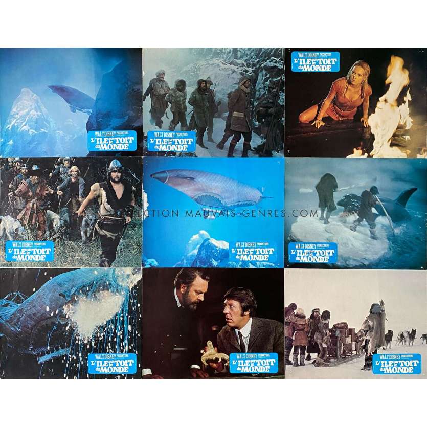 THE ISLAND AT THE TOP OF THE WORLD French Lobby Cards x9 - Set B - 10x12 in. - 1974 - Robert Stevenson, David Hartman