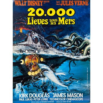 20000 LIEUES SOUS LES MERS Synopsis 4p - 24x30 cm. - 1963/R1970 - Kirk Douglas, Richard Fleisher