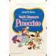 PINOCCHIO 1sh R78 Disney classic fantasy cartoon about a wooden boy who wants to be real!