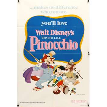 PINOCCHIO 1sh R78 Disney classic fantasy cartoon about a wooden boy who wants to be real!