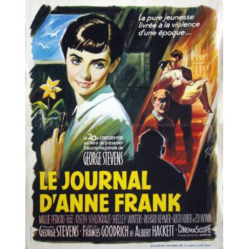 THE DIARY OF ANNE FRANK French Movie Poster - 17x20 in. R1960's - George Stevens