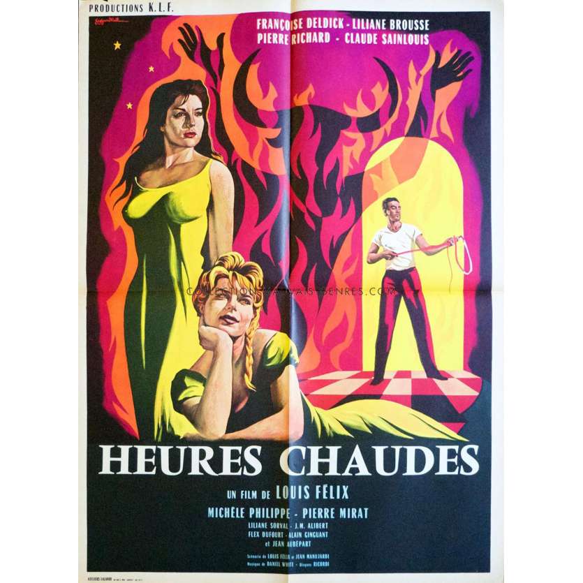 HEURES CHAUDES Affiche de film  60x80 - 1959 - Francoise Deldick, Liliane Brousse, Louis Felix