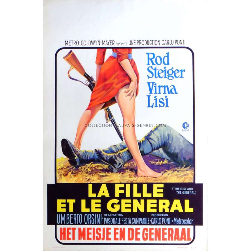 THE GIRL AND THE GENERAL Belgian Movie Poster 14x21 - 1967 - Pasquale Festa, Virna Lisi