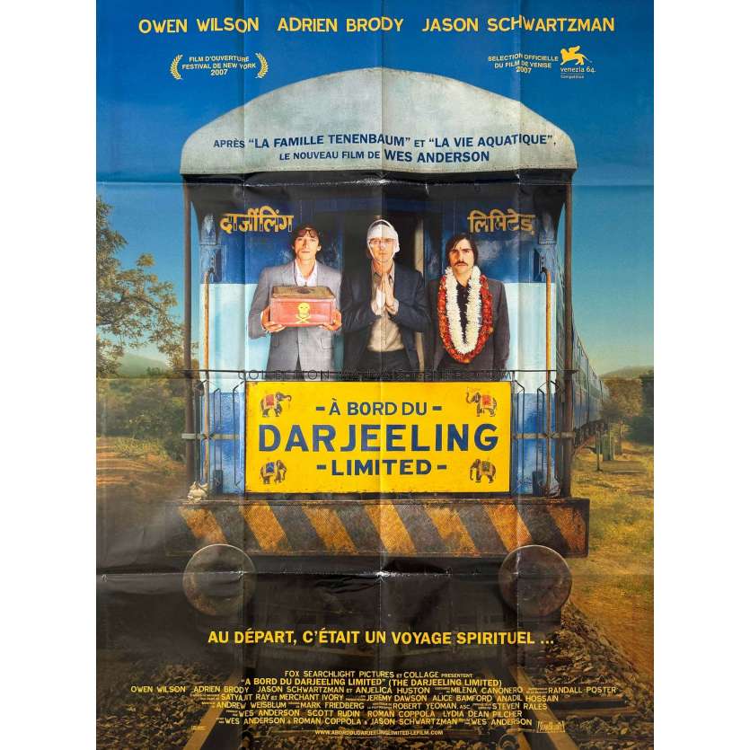 THE DARJEELING LIMITED French Movie Poster- 47x63 in. - 2007 - Wes Anderson, Owen Wilson