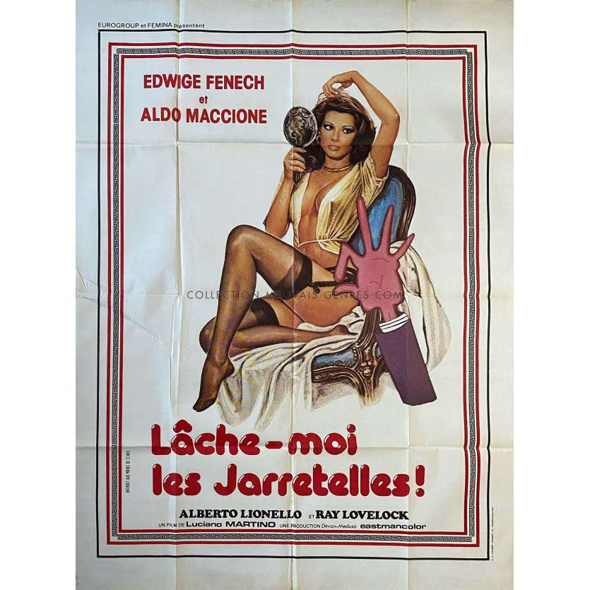 LACHE-MOI LES JARRETELLES Affiche de film- 120x160 cm. - 1977 - Edwige Fenech, Luciano Martino