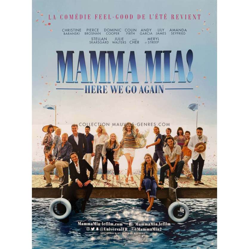 MAMMA MIA HERE WE GO AGAIN French Movie Poster- 15x21 in. - 2018 - Phyllida Lloyd, Meryl Streep