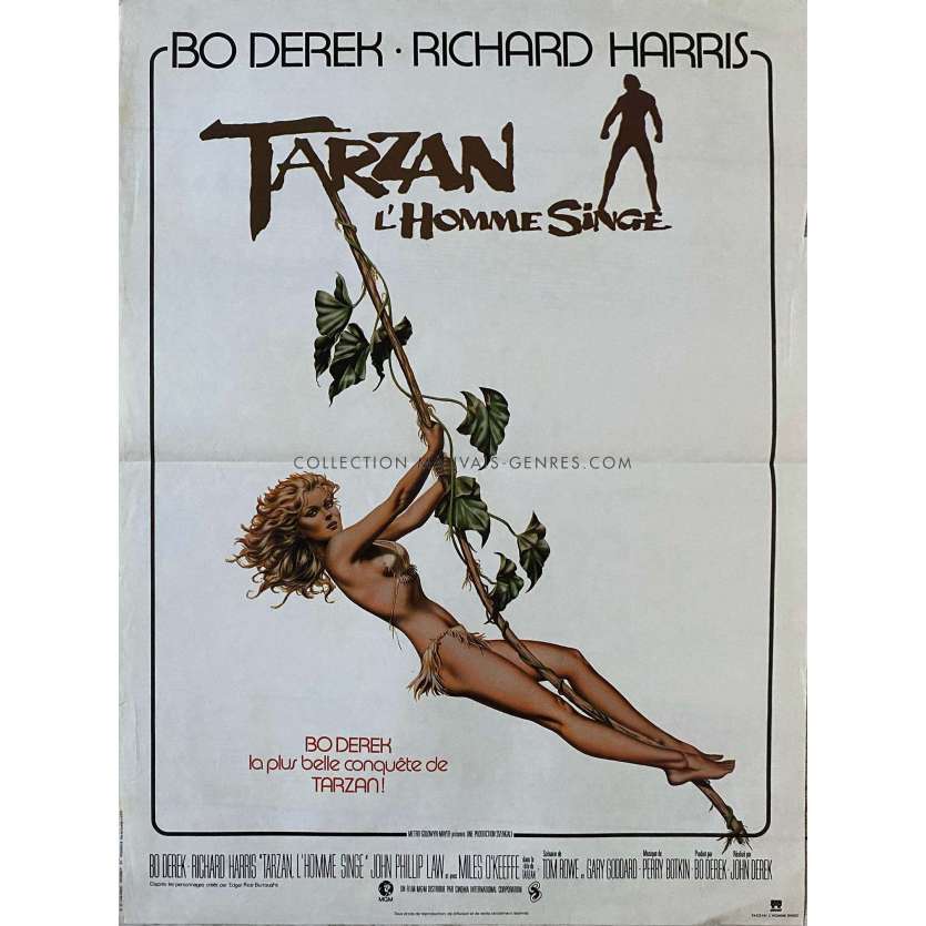 TARZAN THE APE MAN French Movie Poster- 15x21 in. - 1981 - John Derek, Bo Derek