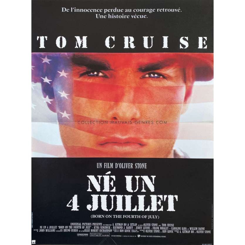 BORN ON A FOURTH OF JULY French Movie Poster- 15x21 in. - 1989 - Oliver Stone, Tom Cruise