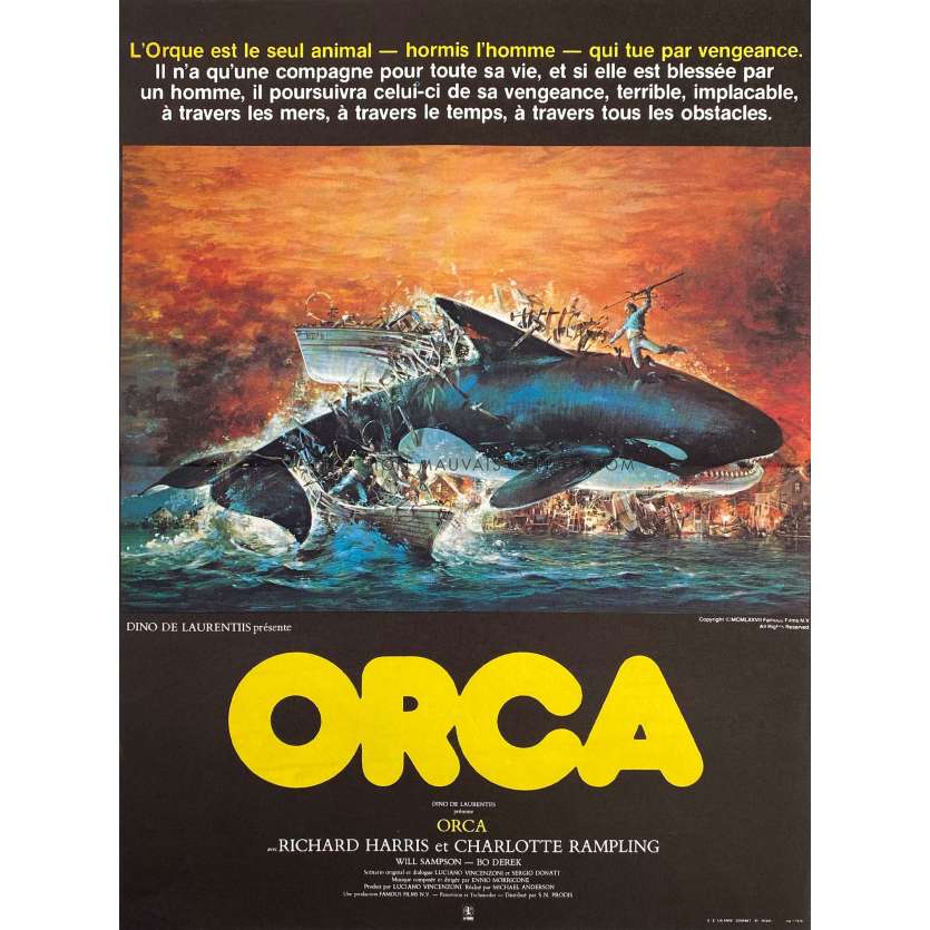 ORCA Affiche de film- 40x54 cm. - 1977 - Richard Harris, Michael Anderson