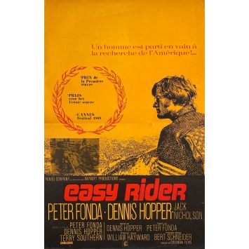 EASY RIDER Belgian Movie Poster- 14x21 in. - 1969 - Dennis Hopper, Peter Fonda