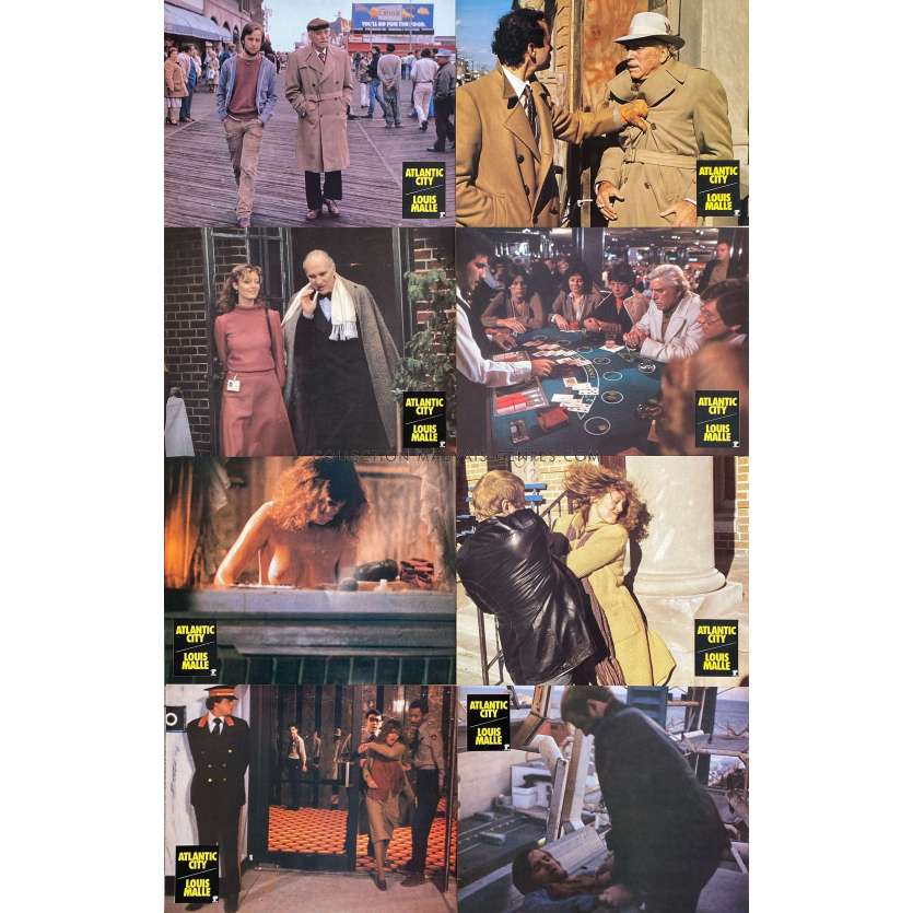 ATLANTIC CITY French Lobby Cards x8 - Set B - 9x12 in. - 1980 - Louis Malle, Burt Lancaster