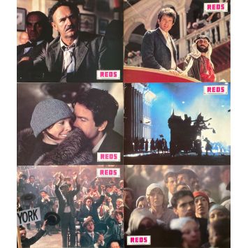 REDS French Lobby Cards x6 - 9x12 in. - 1981 - Warren Beatty, Diane Keaton