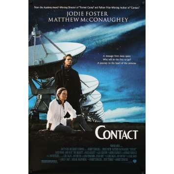 CONTACT Affiche Américaine '97 Jodie Foster, Matthew McConaughey, message from deep space!