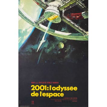 2001 A SPACE ODYSSEY French Movie Poster- 15x21 in. - 1968/R1980 - Stanley Kubrick, Keir Dullea